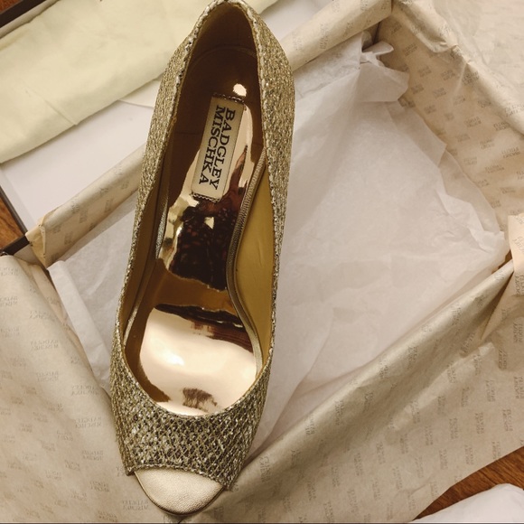 Badgley Mischka Awake Glitter Wedge Pumps - Picture 5 of 7